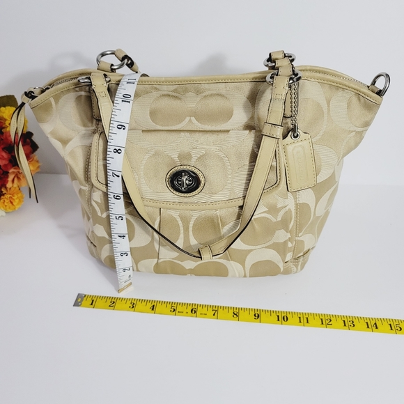 COACH SIGNATURE MONOGRAM KHAKI TOTE - Picture 5 of 12
